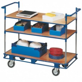 Chariot à plateaux réglable 200 kg 3 plateaux