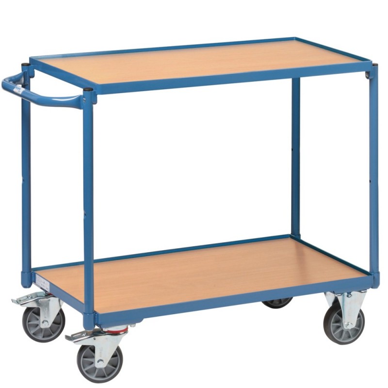 Chariot en bois 300 KG 2 plateaux poignée horizontale 850 x 500 x 820mm