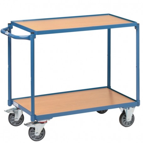 Chariot en bois 300 KG 2 plateaux poignée horizontale 850 x 500 x 820mm