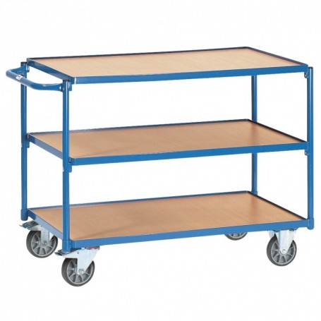 Chariot en bois 300 KG 3 plateaux poignée horizontale 850 x 500 x 820mm
