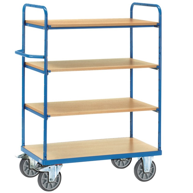 Chariot haut en bois 4 plateaux