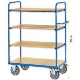 Chariot haut en bois 4 plateaux