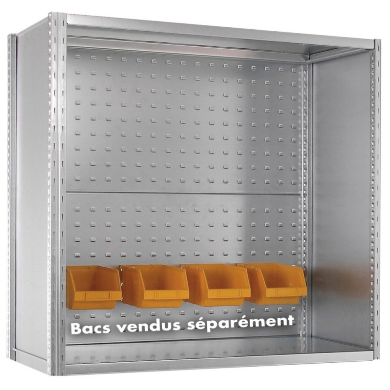 Fond porte-bacs pour rayonnage tôlé galvanisé Ad'vance 1250 x 500mm pour Rayonnage AD'VANCE