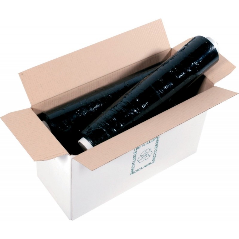 Film étirable manuel cast noir 450mmx300m - 17µ