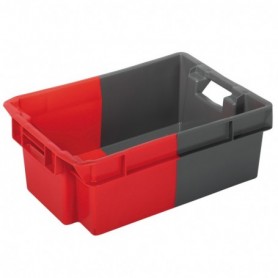 Bac gerbable et emboîtable norme Europe gris - rouge L