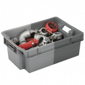 Bac gerbable et emboîtable norme Europe gris - gris clair L