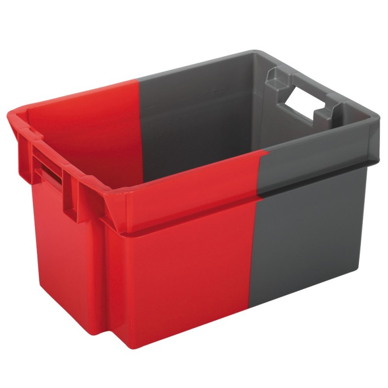 Bac gerbable et emboîtable norme Europe gris - rouge L