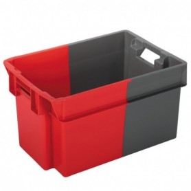 Bac gerbable et emboîtable norme Europe gris - rouge L