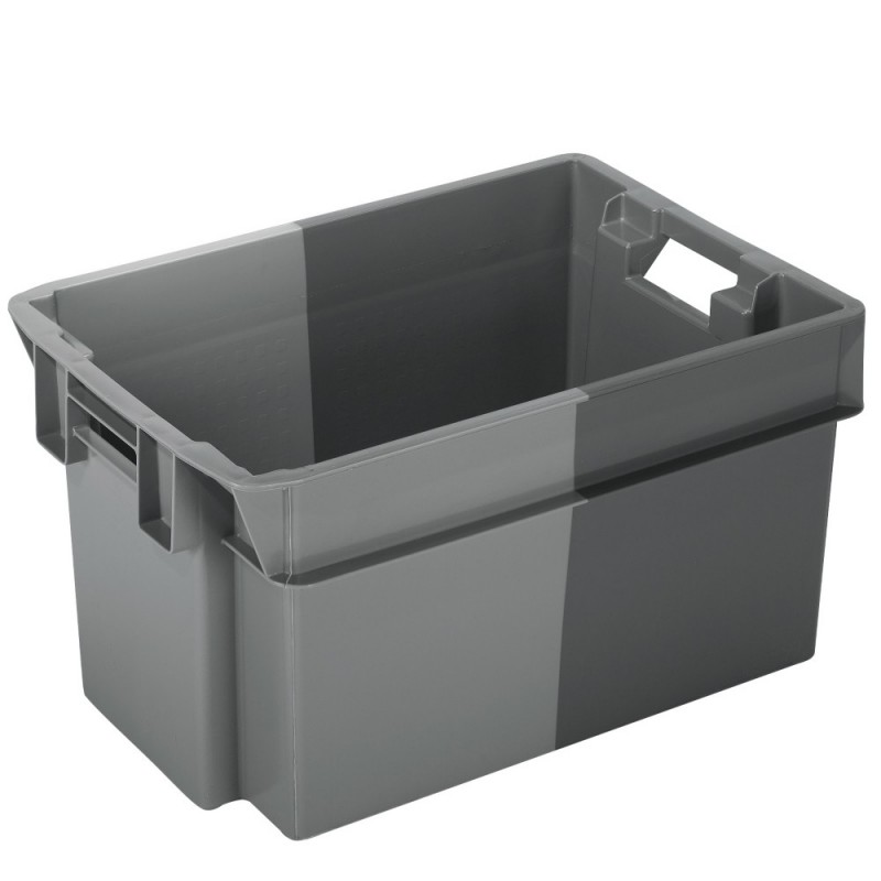 Bac gerbable et emboîtable norme Europe gris - gris clair L