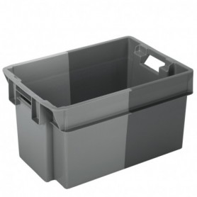 Bac gerbable et emboîtable norme Europe gris - gris clair L
