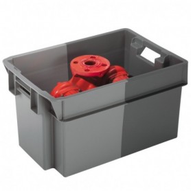 Bac gerbable et emboîtable norme Europe gris - gris clair L