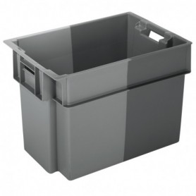 Bac gerbable et emboîtable norme Europe gris - gris clair L