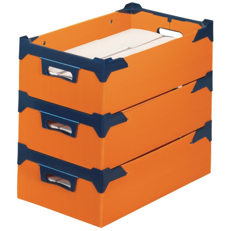 Bac polypropylène alvéolaire gerbable orange L