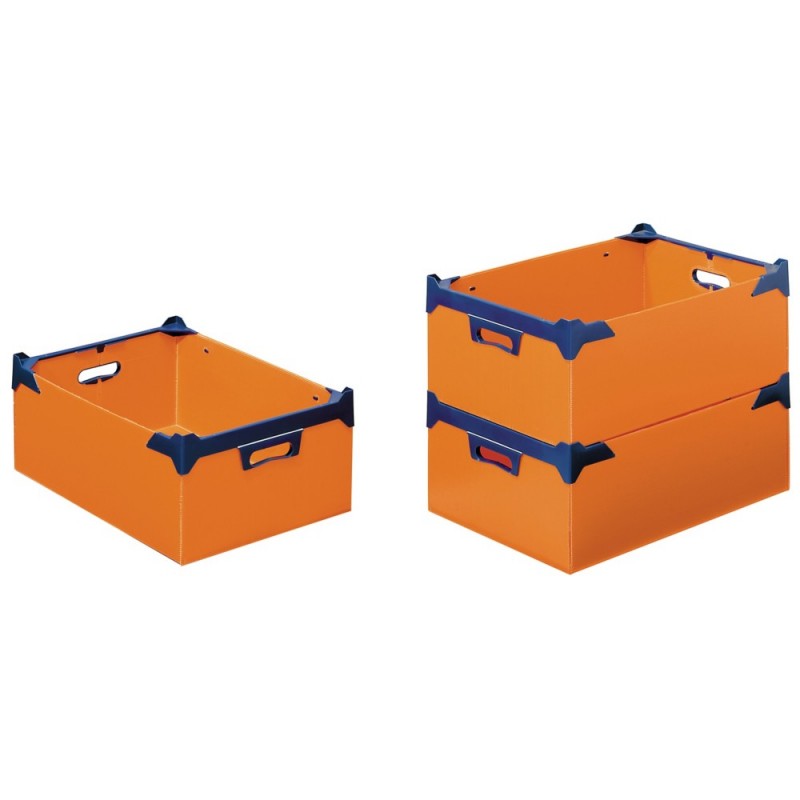 Bac polypropylène alvéolaire gerbable orange L