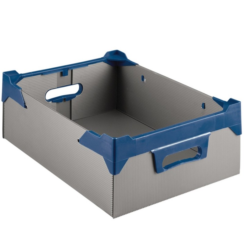 Bac polypropylène alvéolaire gerbable gris L