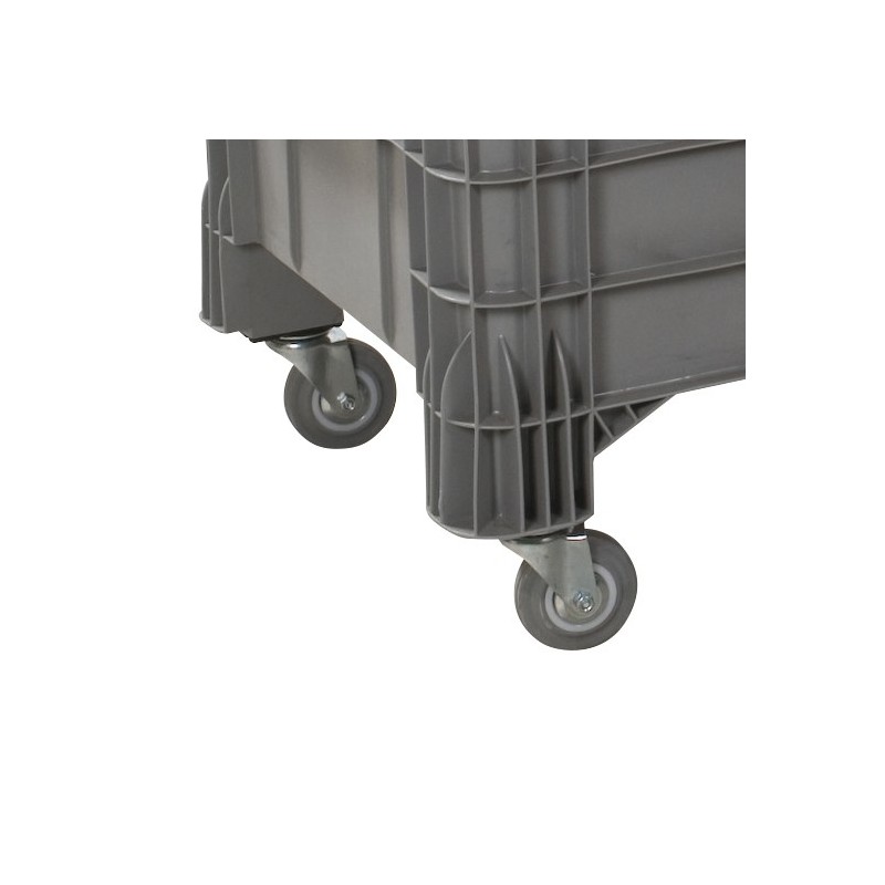 LOT DE 4 ROULETTES pour Caisse-palette standard