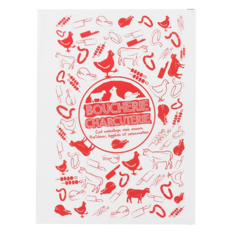 Papier imprimé paraffiné 1 face en format 50 g-m² CHARCUTERIE-TRAITEUR
