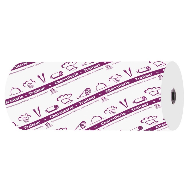 Papier imprimé paraffiné 1 face en bobine 50 g-m² BOUCHERIE-CHARCUTERIE