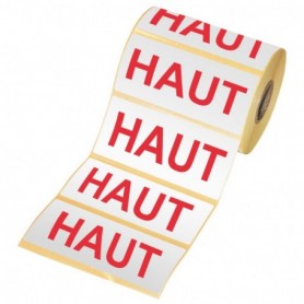 Étiquettes d'expédition mention "HAUT"