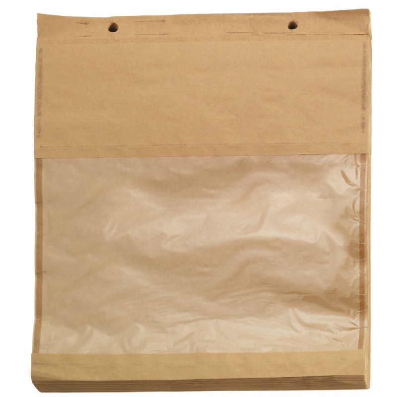 Sac papier liassé avec fenêtre en amidon de maïs 35 x 35cm