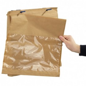 Sac papier liassé avec fenêtre en amidon de maïs 35 x 35cm