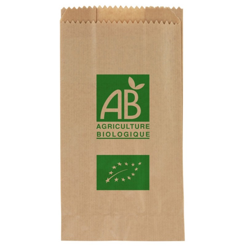 Sac primeur en kraft imprimé AB 14 X 26 X 9 cm