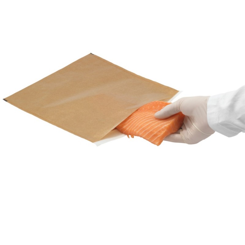 Pochette fraîcheur en kraft brun à fermeture adhésive 250 x 250