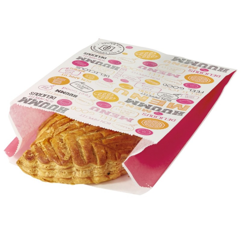 Sac viennoiserie décoré 14 X 21 X 7cm