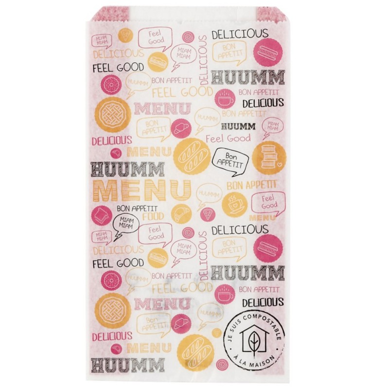 Sac viennoiserie décoré 12 X 21 X 5cm