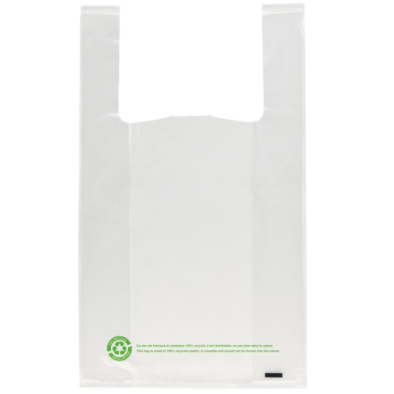 Sac bretelle 50 µ recyclé transparent TRANSPARENT