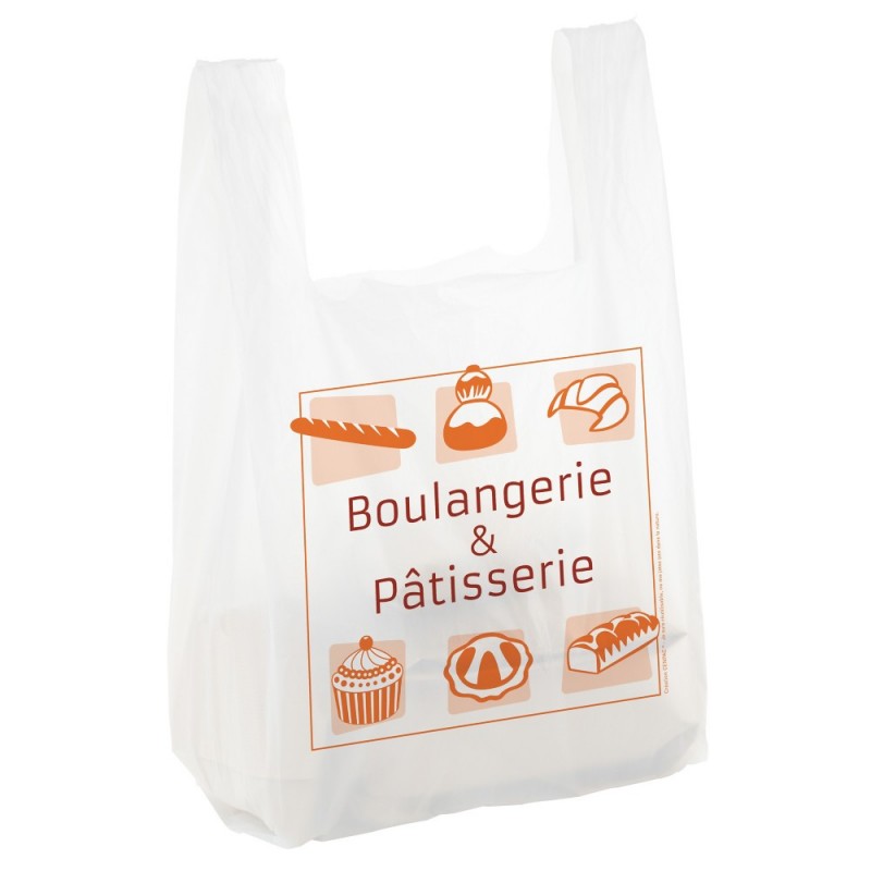 Sac bretelle 50 µ liassé impression métier BOULANGERIE & PÂTISSERIE