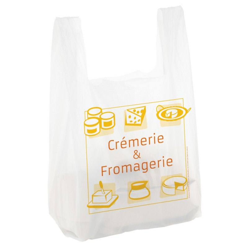 Sac bretelle 50 µ liassé impression métier CRÉMERIE & FROMAGERIE