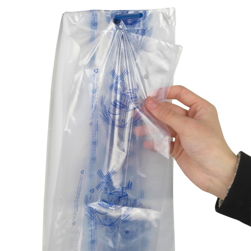 Sac à pain liassé macro-perforé BLEU 16 x 45 x 10cm