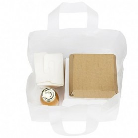 Sac polyéthylène à anses souples 26 X 31 X 14cm