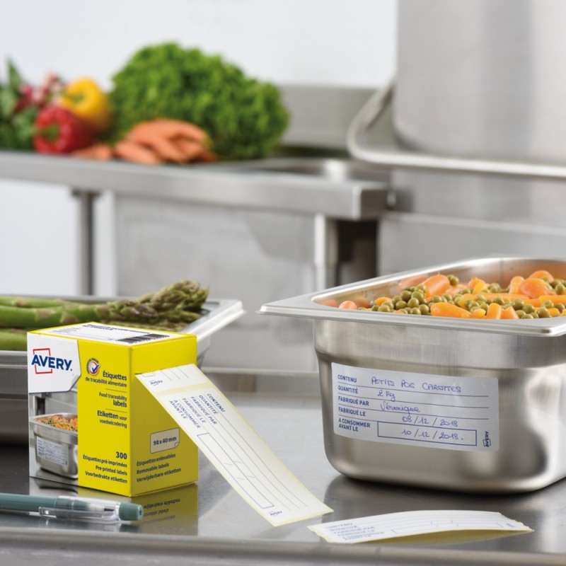 Étiquette de traçabilité alimentaire pré-imprimée AVERY® SUIVI VALIDITÉ PRODUIT