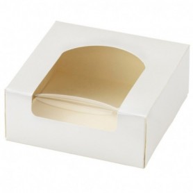Boîte pâtissière avec fenêtre en cellophane 10 x 10 x 4cm