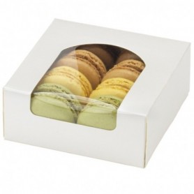 Boîte pâtissière avec fenêtre en cellophane 10 x 10 x 4cm