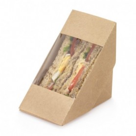 Boîte sandwich triangle kraft 124 X 83 X 124mm