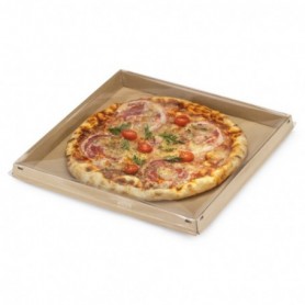 Boîte à pizza avec couvercle transparent FOND POUR PIZZA