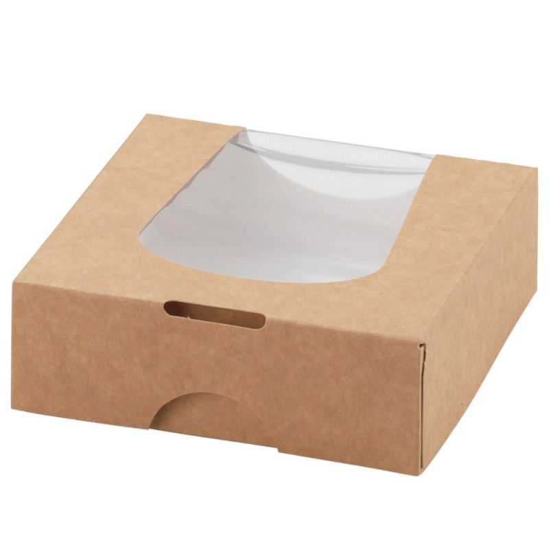 Boîte carton avec fenêtre 12 x 12 x 4cm