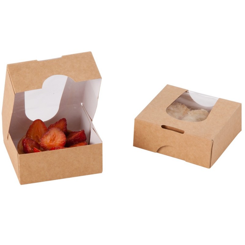 Boîte carton avec fenêtre 14 x 14 x 6cm