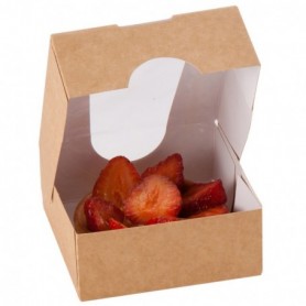 Boîte carton avec fenêtre 14 x 14 x 6cm