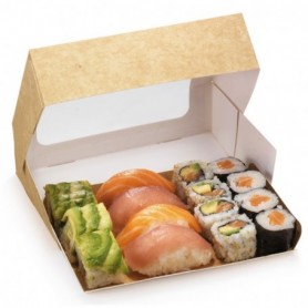 Boîte carton avec fenêtre et plateau support 175 X 122 X 50