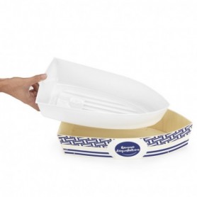 Barque plateau de fruits de mer 38-3 x 19 x 9-2 cm