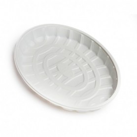 PLATEAU FRUIT DE MER recyclable 4-5 parts de forme OVALE 49 X 35 X 6-5 mm