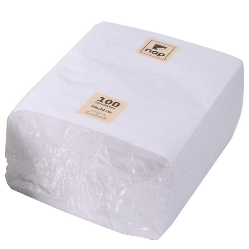 Serviette en ouate blanche 2 plis 2 PLIS 40 X 40cm