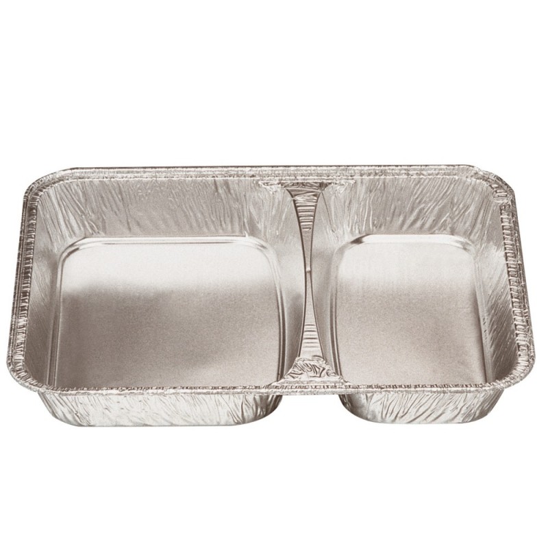 Plat rectangulaire aluminium 2 compart. 227 x 177 x 38mm