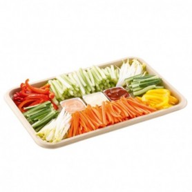 Plateau de présentation en pulpe de canne à sucre NATUREL