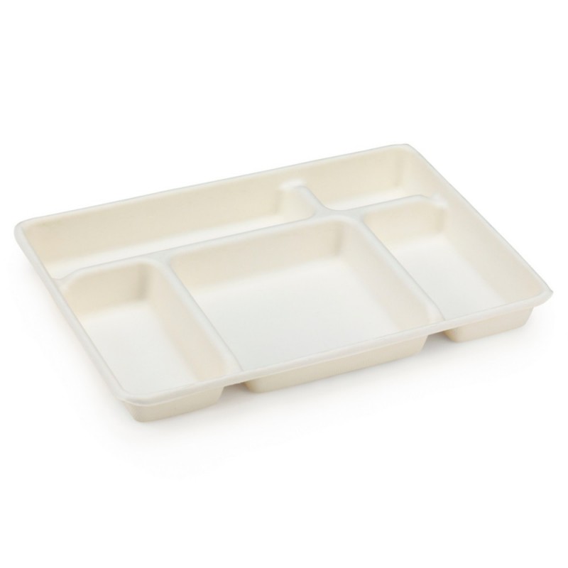 Plateau repas en pulpe de canne à sucre COUVERCLE P-PLAT REPAS