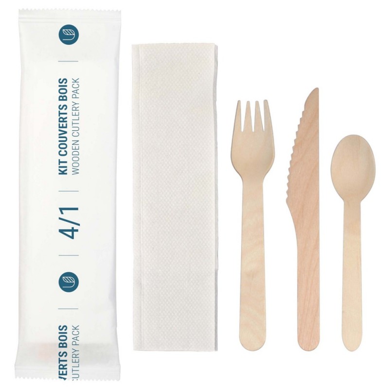 Kit couverts en bois KIT COUVERTS 4 PIÈCES